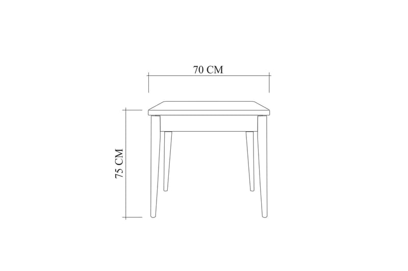 Oliver Spisebord 70x70 cm + 2 stk Spisestoler Svart/Brun - Hanah Home - Møbler - Bord - Spisegrupper