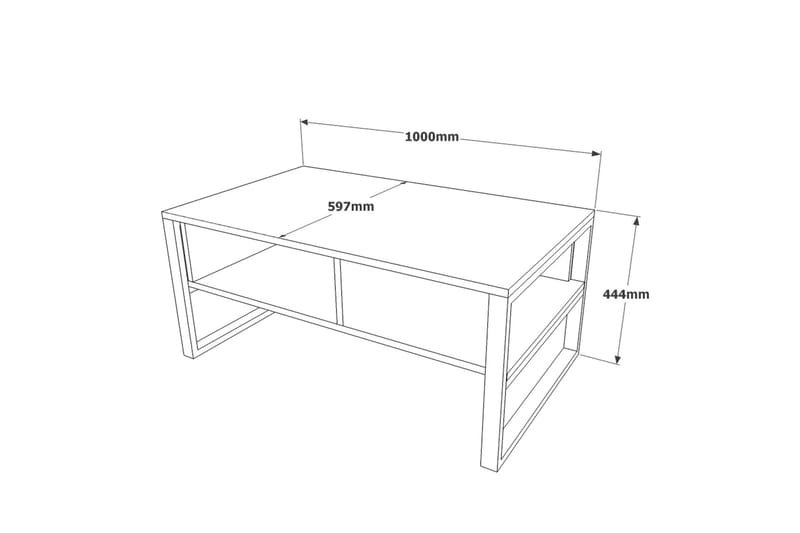 Jakh Sofabord 100x59,7 cm Mørkeblå - Hanah Home - Møbler - Bord - Sofabord