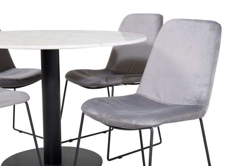 Admira Spisegruppe 106 cm Rund med 4 Jadraque Stoler - Svart - Møbler - Bord - Spisegrupper