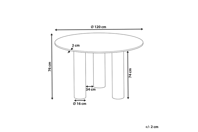 Appelle Spisebord 120 cm Rund - Lysebrun - Møbler - Bord - Spisebord & kjøkkenbord