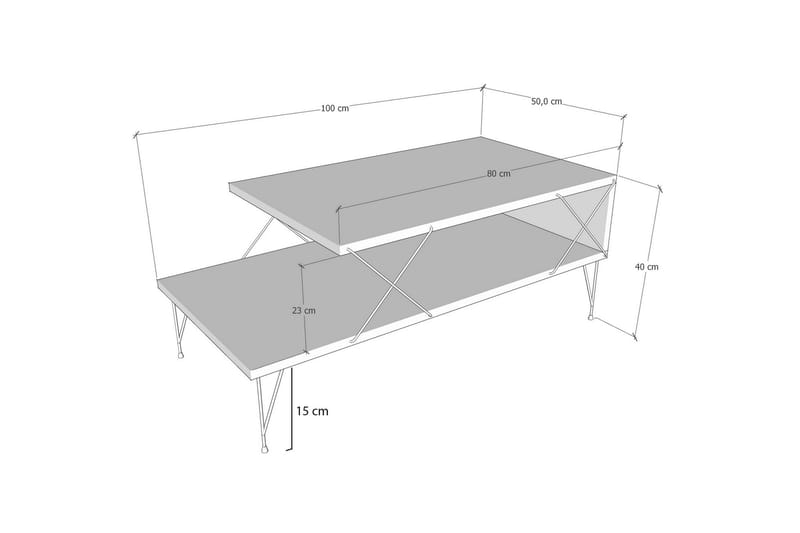 Artenay Sofabord 100 cm - Gull/Marmor - Møbler - Bord - Sofabord