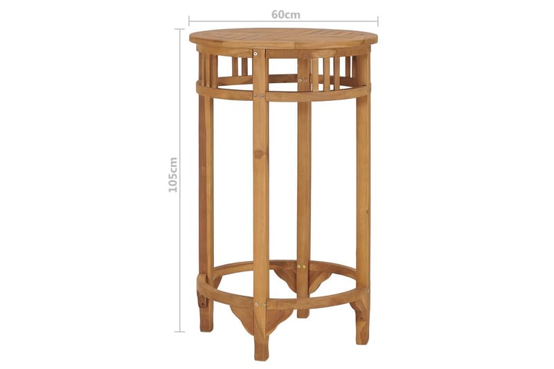 Barbord Ø 60 cm heltre teak - Brun - Møbler - Bord - Barbord & ståbord