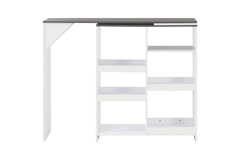 Barbord med flyttbar hylle hvit 138x40x120 cm - Møbler - Bord - Barbord & ståbord