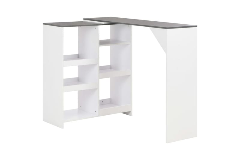 Barbord med flyttbar hylle hvit 138x40x120 cm - Møbler - Bord - Barbord & ståbord