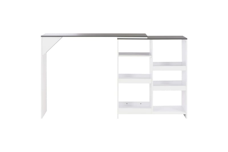 Barbord med flyttbar hylle hvit 138x40x120 cm - Møbler - Bord - Barbord & ståbord