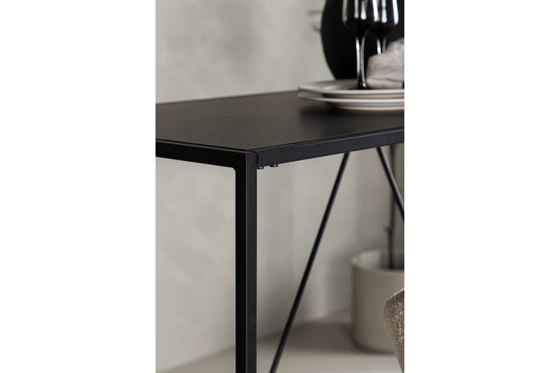Brea Barbord 120x60x105 cm - Svart - Sammenleggbart bord - Barbord med oppbevaring - Barbord & ståbord