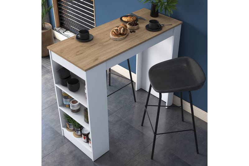 Iwao Bardisk 50x120 cm Brun/Hvit - Hanah Home - Møbler - Bord - Barbord & ståbord