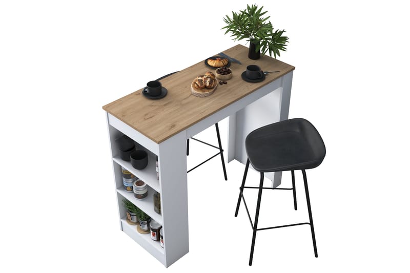 Iwao Bardisk 50x120 cm Brun/Hvit - Hanah Home - Møbler - Bord - Barbord & ståbord