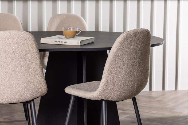 Bariso Spisegruppe 230 cm Oval med 6 Bennie Stoler - Beige - Møbler - Bord - Spisegrupper