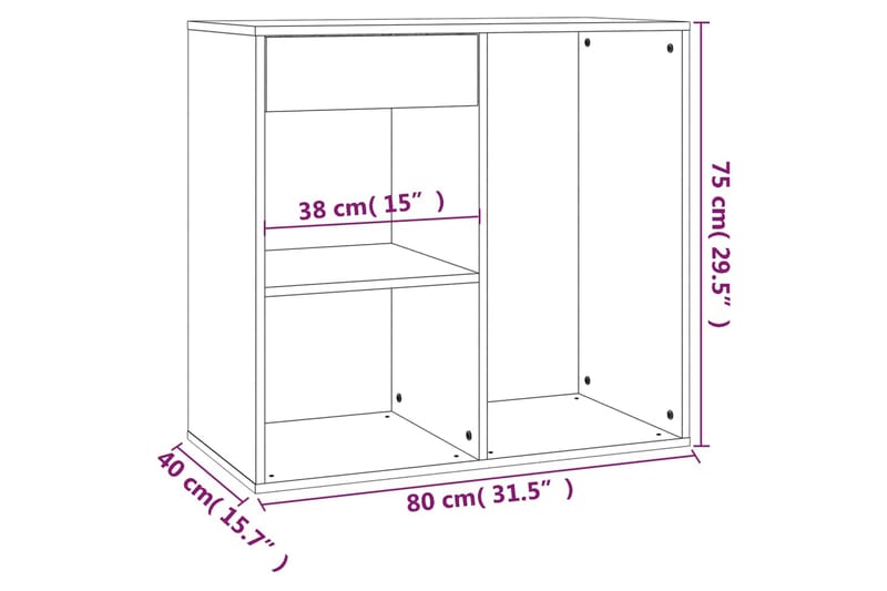 beBasic Sminkeskap betonggrå 80x40x75 cm konstruert tre - GrÃ¥ - Møbler - Bord - Sminkebord & toalettbord