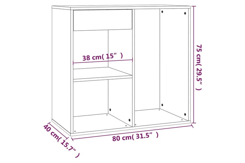 beBasic Sminkeskap hvit 80x40x75 cm konstruert tre - Hvit - Møbler - Bord - Sminkebord & toalettbord