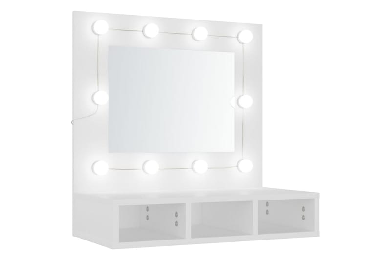 beBasic Speilskap med LED hvit 60x31,5x62 cm - Hvit - Møbler - Bord - Sminkebord & toalettbord