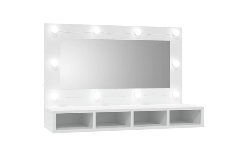 beBasic Speilskap med LED hvit 90x31,5x62 cm - Hvit - Møbler - Bord - Sminkebord & toalettbord