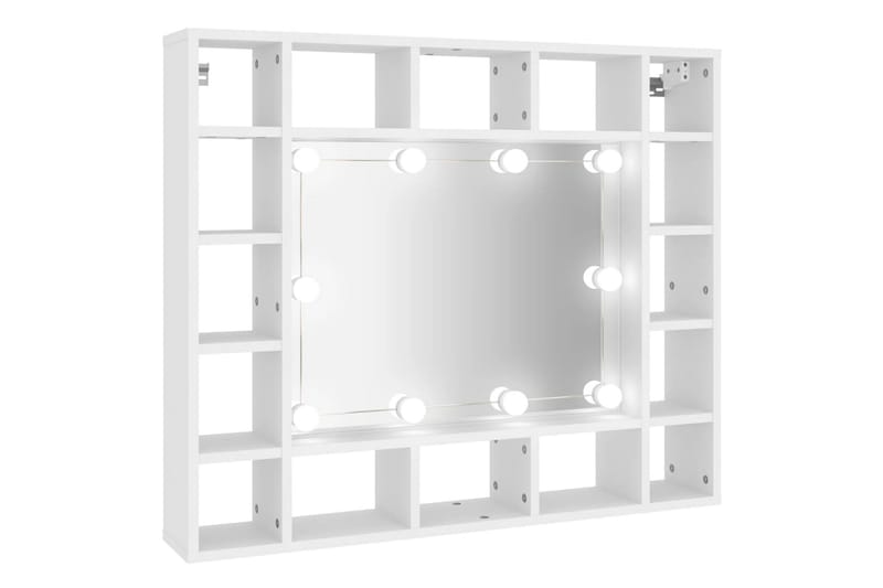 beBasic Speilskap med LED hvit 91x15x76,5 cm - Hvit - Møbler - Bord - Sminkebord & toalettbord