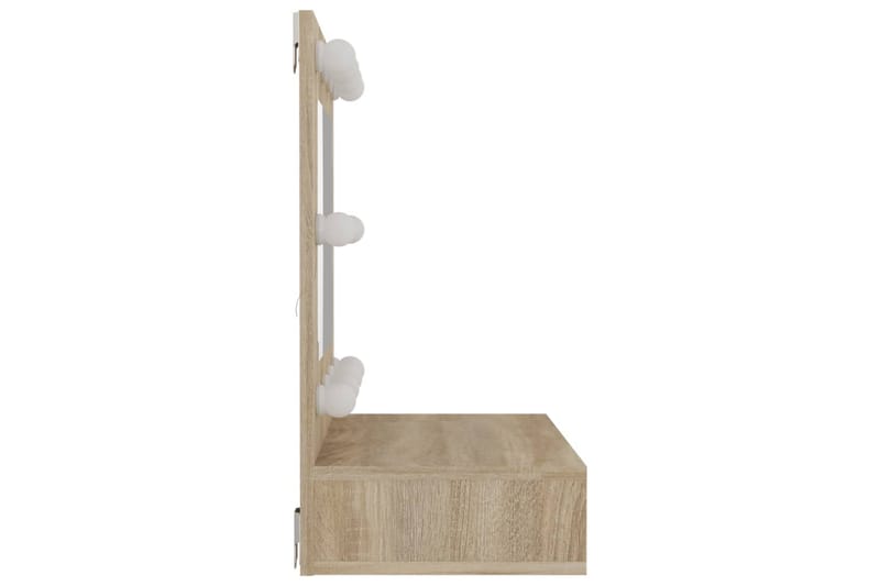 beBasic Speilskap med LED sonoma eik 60x31,5x62 cm - Brun - Møbler - Bord - Sminkebord & toalettbord