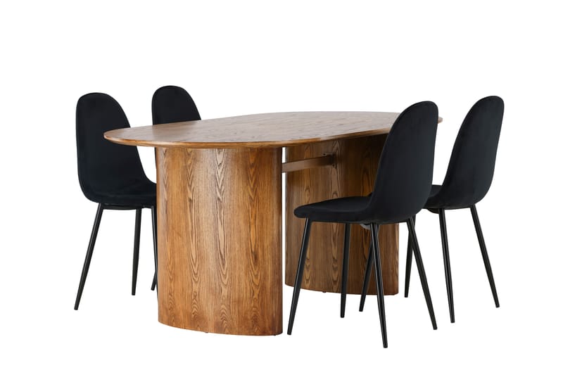 Bennie Matgruppe 180 cm Oval med 4 Bennie Stoler - Svart - Møbler - Bord - Spisegrupper