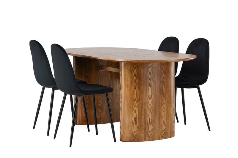 Bennie Matgruppe 180 cm Oval med 4 Bennie Stoler - Svart - Møbler - Bord - Spisegrupper