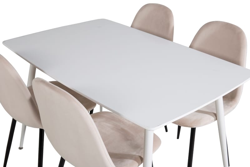 Bennie Spisegruppe 120 cm Rektangulær med 4 Bennie Stoler - Beige - Møbler - Bord - Spisegrupper