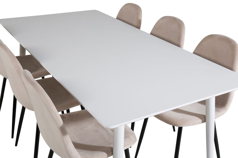 Bennie Spisegruppe 180 cm Rektangulær med 6 Bennie Stoler - Beige - Møbler - Bord - Spisegrupper