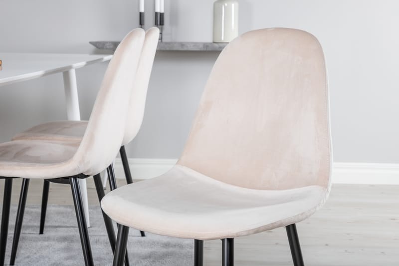 Bennie Spisegruppe 180 cm Rektangulær med 6 Bennie Stoler - Beige - Møbler - Bord - Spisegrupper