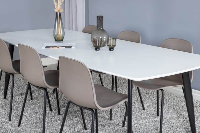 Bennie Spisegruppe 240 cm Rektangulær med 6 Kullersbro Stoler - Beige - Møbler - Bord - Spisegrupper