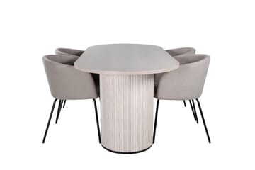 Biana Spisegruppe 200 cm Oval med 4 Berita Stoler