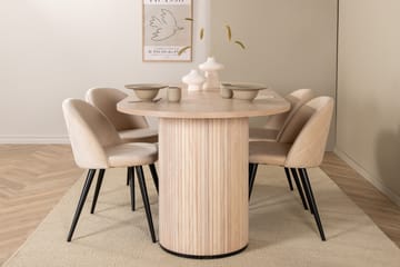 Biana Spisegruppe 200 cm Oval med 4 Sedavi Stoler