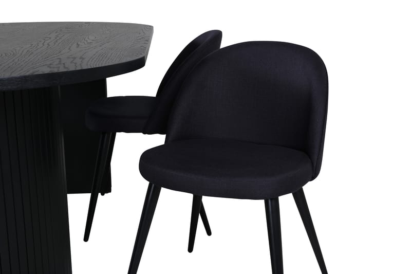 Biana Spisegruppe 200 cm Oval med 4 Sedavi Stoler - Svart - Møbler - Bord - Spisegrupper