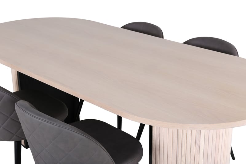 Biana Spisegruppe 200 cm Oval med 4 Sedavi Stoler - Svart - Møbler - Bord - Spisegrupper