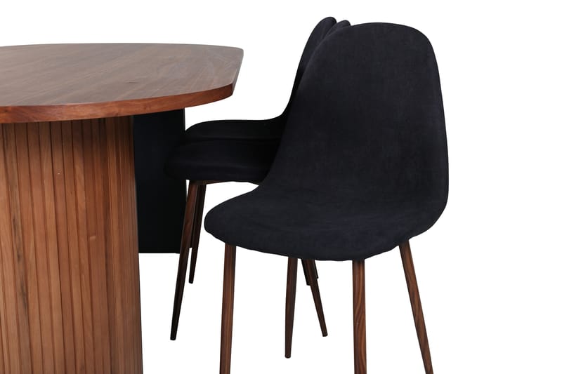 Biana Spisegruppe 200 cm Oval med 6 Bennie Stoler - Svart - Møbler - Bord - Spisegrupper