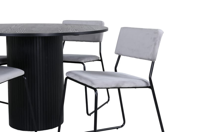 Bianca Spisegruppe 110 cm Rund med 4 Kenth Stoler - Sort - Møbler - Bord - Spisegrupper