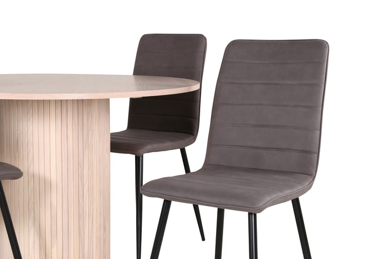 Bianca Spisegruppe 110 cm Rund med 4 Windu Lyx Stoler - Sort - Møbler - Bord - Spisegrupper