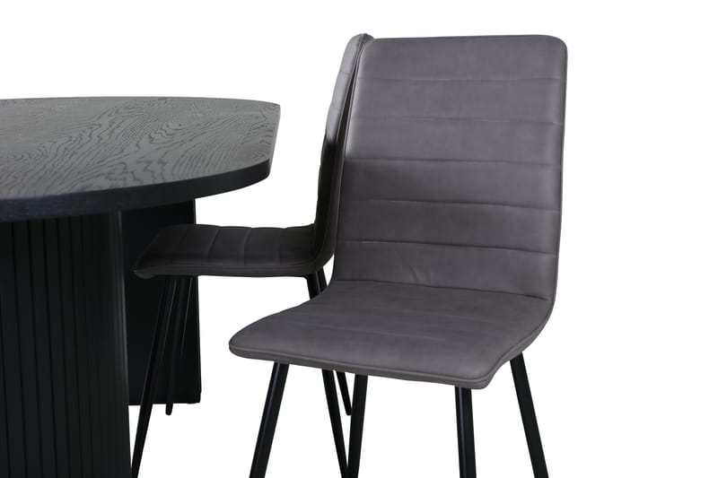 Bianca Spisegruppe 200 cm Oval med 4 Windu Lyx Stoler - Sort - Møbler - Bord - Spisegrupper