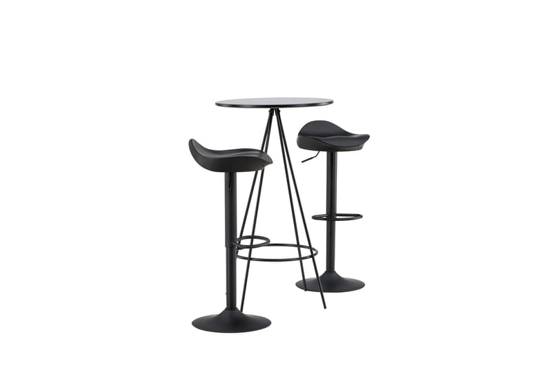 Bistro Spisegruppe 60 cm Rund med 2 Adesto Stoler - Sort - Møbler - Bord - Spisegrupper