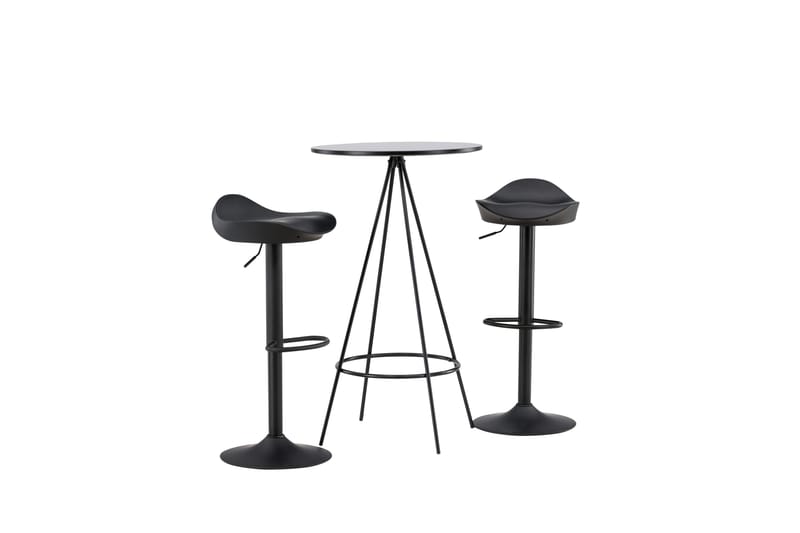 Bistro Spisegruppe 60 cm Rund med 2 Adesto Stoler - Sort - Møbler - Bord - Spisegrupper