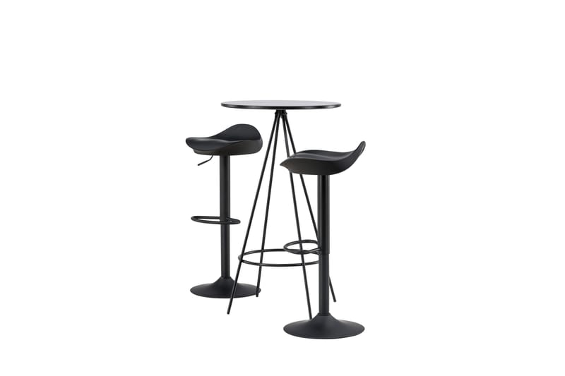 Bistro Spisegruppe 60 cm Rund med 2 Adesto Stoler - Sort - Møbler - Bord - Spisegrupper