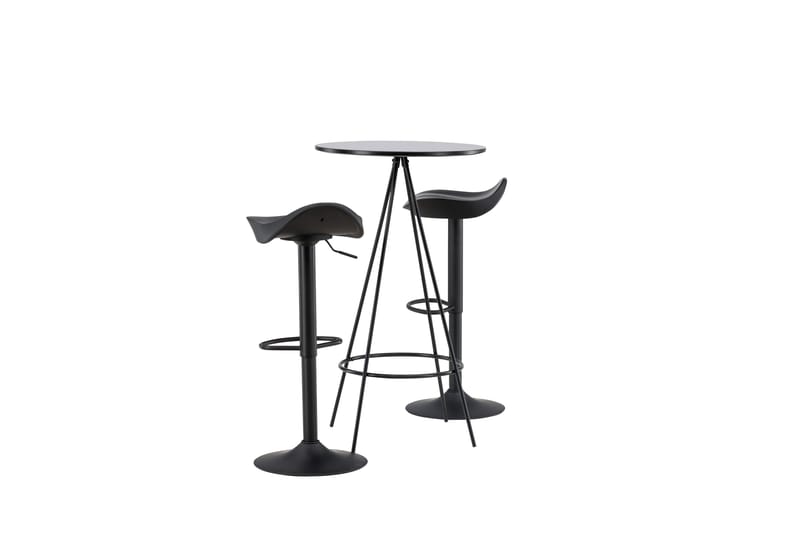 Bistro Spisegruppe 60 cm Rund med 2 Adesto Stoler - Sort - Møbler - Bord - Spisegrupper