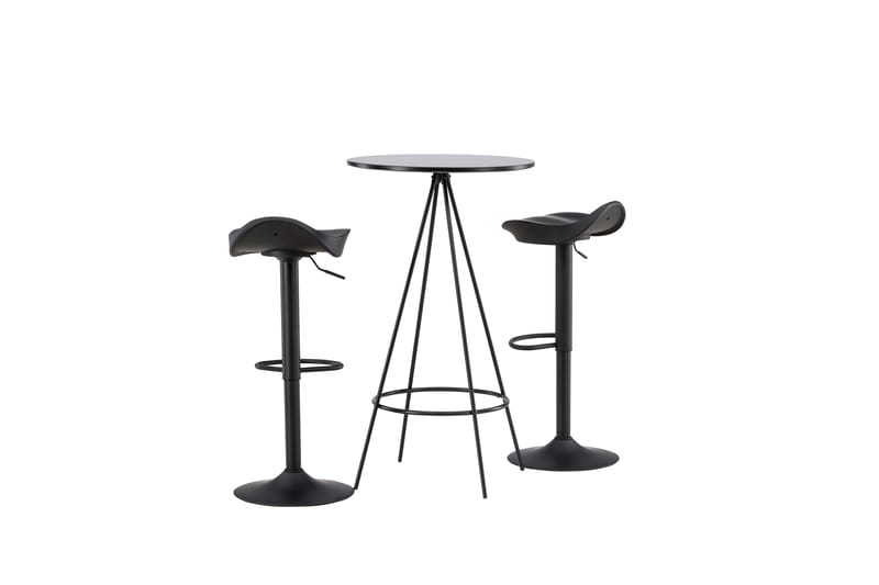 Bistro Spisegruppe 60 cm Rund med 2 Adesto Stoler - Sort - Møbler - Bord - Spisegrupper