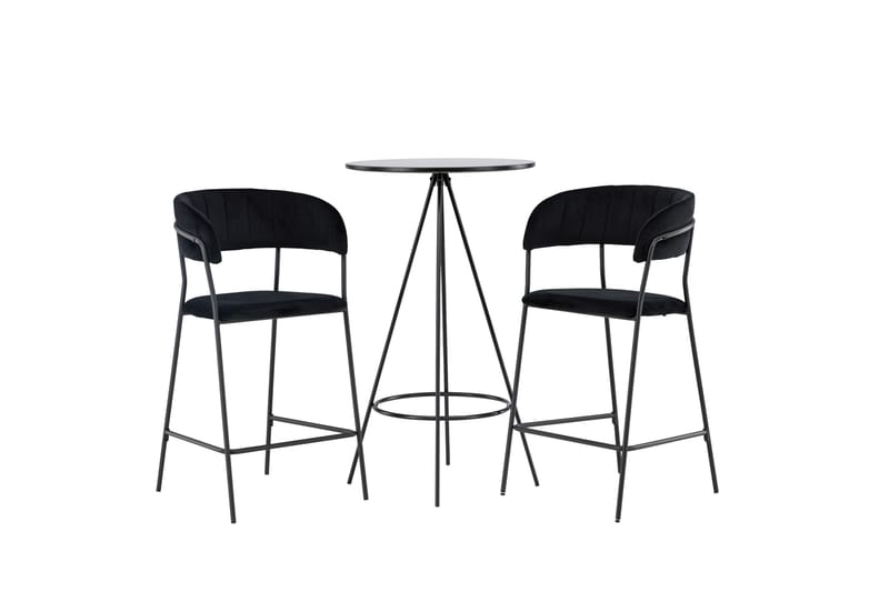 Bistro Spisegruppe 60 cm Rund med 2 Lui Stoler - Sort - Møbler - Bord - Spisegrupper