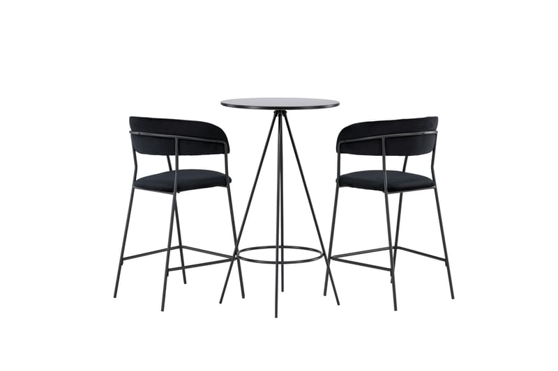 Bistro Spisegruppe 60 cm Rund med 2 Lui Stoler - Sort - Møbler - Bord - Spisegrupper