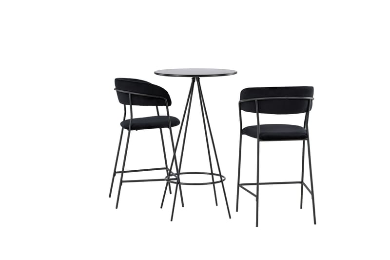 Bistro Spisegruppe 60 cm Rund med 2 Lui Stoler - Sort - Møbler - Bord - Spisegrupper