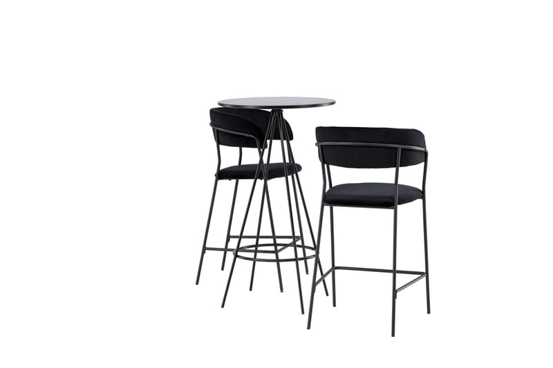 Bistro Spisegruppe 60 cm Rund med 2 Lui Stoler - Sort - Møbler - Bord - Spisegrupper