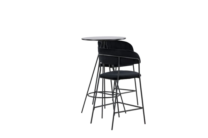 Bistro Spisegruppe 60 cm Rund med 2 Lui Stoler - Sort - Møbler - Bord - Spisegrupper