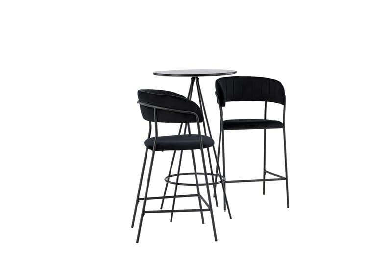 Bistro Spisegruppe 60 cm Rund med 2 Lui Stoler - Sort - Møbler - Bord - Spisegrupper