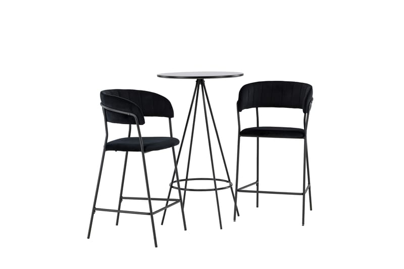 Bistro Spisegruppe 60 cm Rund med 2 Lui Stoler - Sort - Møbler - Bord - Spisegrupper