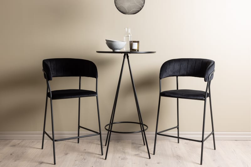 Bistro Spisegruppe 60 cm Rund med 2 Lui Stoler - Sort - Møbler - Bord - Spisegrupper