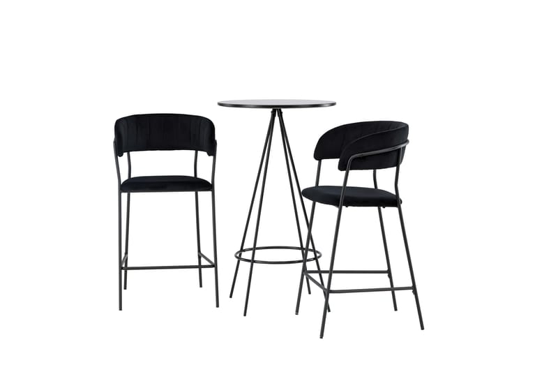 Bistro Spisegruppe 60 cm Rund med 2 Lui Stoler - Sort - Møbler - Bord - Spisegrupper