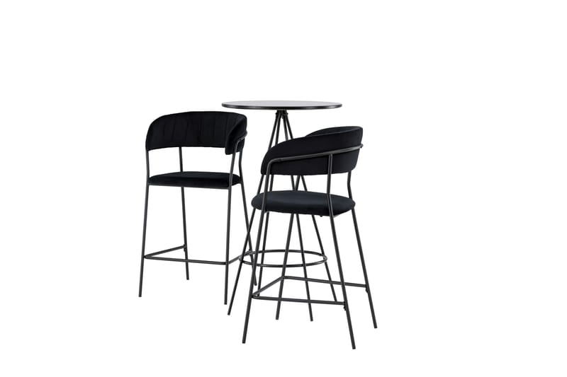 Bistro Spisegruppe 60 cm Rund med 2 Lui Stoler - Sort - Møbler - Bord - Spisegrupper