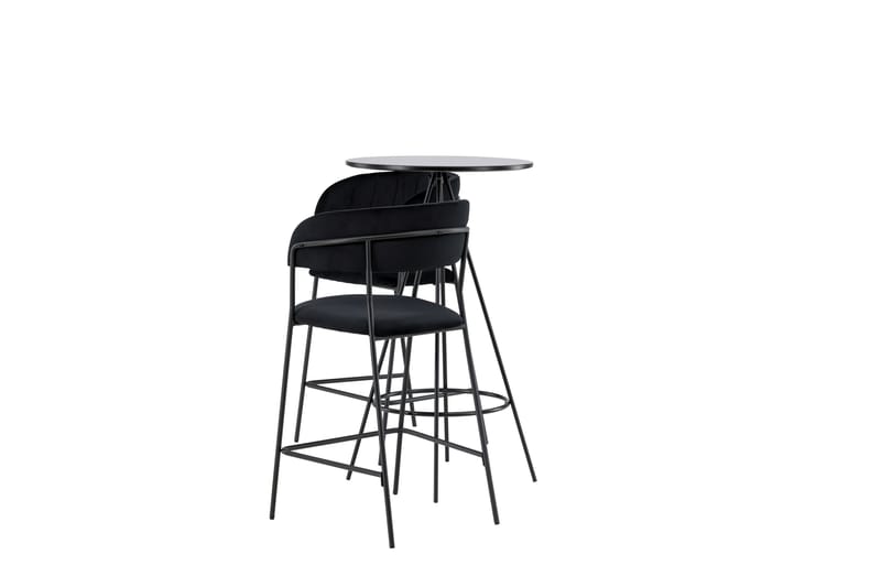 Bistro Spisegruppe 60 cm Rund med 2 Lui Stoler - Sort - Møbler - Bord - Spisegrupper