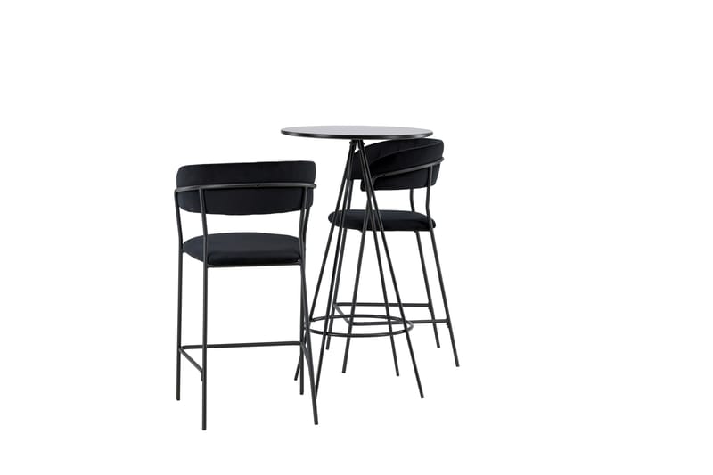 Bistro Spisegruppe 60 cm Rund med 2 Lui Stoler - Sort - Møbler - Bord - Spisegrupper